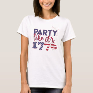 Camiseta Fiesta como si fuera 1776 - Tipografía de bandera