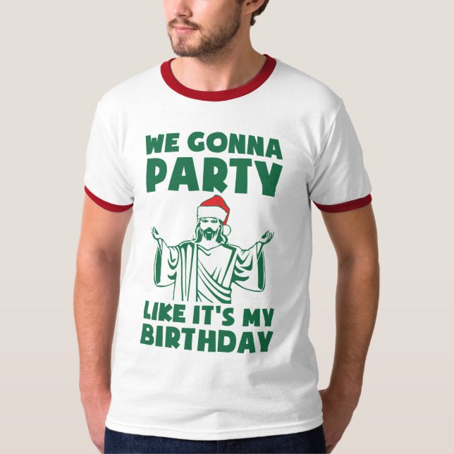 Camiseta Fiesta como si fuera cumpleaños de Navidades (Anverso)