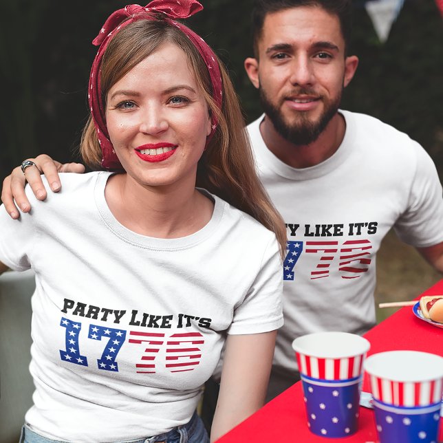 Camiseta Fiesta como si fuera el Unisex de 1776 (Subido por el creador)