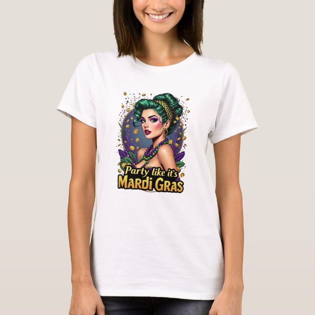 Camiseta Fiesta Como Si Fuera Mardi Gras (Anverso)