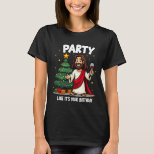 Camiseta Fiesta Como Si Fuera Tu Cumpleaños Navidad Jesús D
