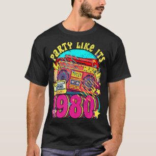Camiseta Fiesta como su retro blanco vintage de 1980 80