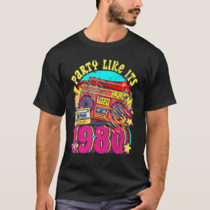 Camiseta Fiesta como su vintage de vestimenta retro de 1980