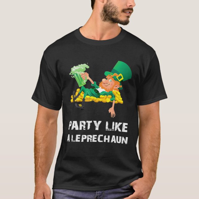 Camiseta Fiesta Como Un Leprechaun St Patricks Day Divertid (Anverso)