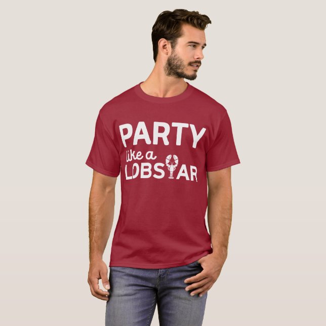 Camiseta Fiesta como un Lobstar con la langosta ilustrada (Anverso completo)