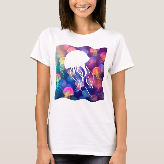 Camiseta Fiesta como un Personalizable de silueta de medusa (Anverso)