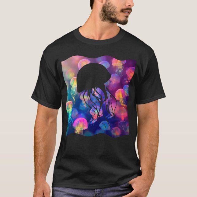 Camiseta Fiesta como un Personalizado de silueta de medusas (Anverso)