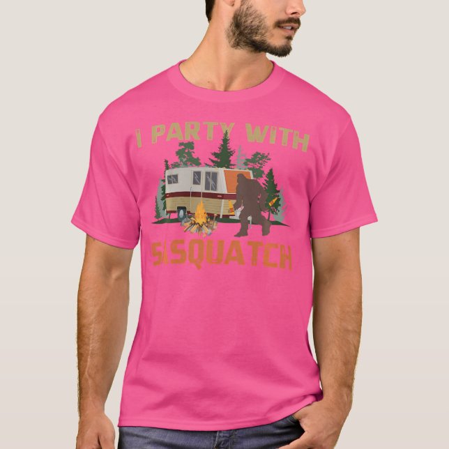 Camiseta Fiesta Con Sasquatch Gran Camping Vintage Fun (Anverso)