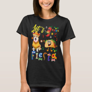 Camiseta Fiesta Corgi Mexicano Con Sombrero Taco Chili Cant