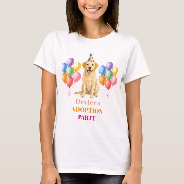 Camiseta Fiesta de Adopción Día de Gotcha Labrador Perro Ma (Anverso)