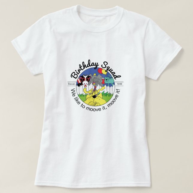 Camiseta Fiesta de Animales (Diseño del anverso)
