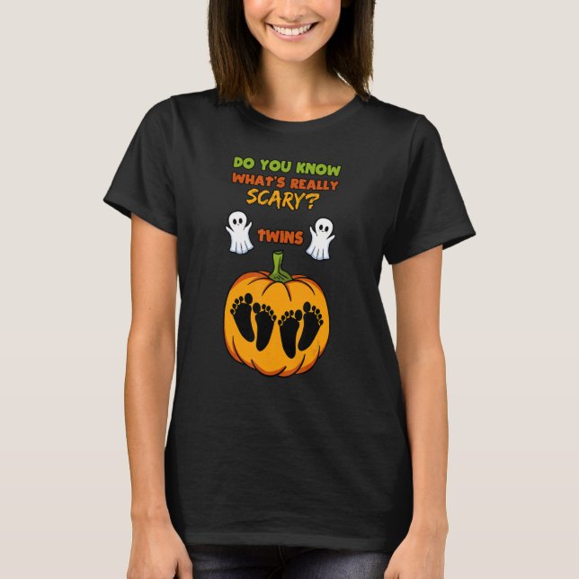 Camiseta Fiesta de Baby Shower de Halloween Gender Revelan  (Anverso)