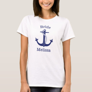 Camiseta Fiesta de Bachelorette de Novias de Ancla Náutica