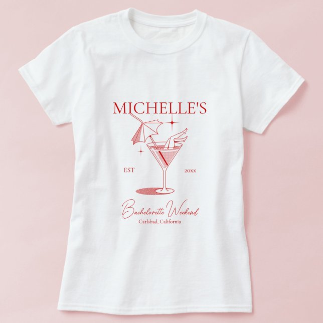 Camiseta Fiesta de Bachelorette Retro Cocktail (Subido por el creador)
