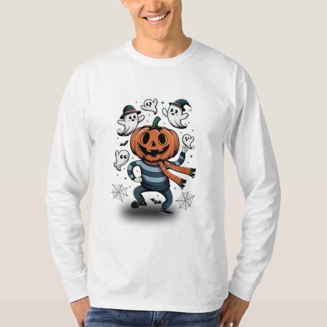 Camiseta Fiesta de baile de calabaza - Diseño de Halloween  (Anverso)