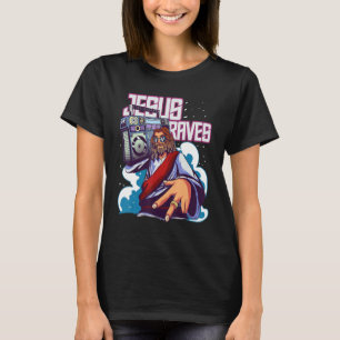 Camiseta Fiesta de baile techno rave para hombres Jesus Rav