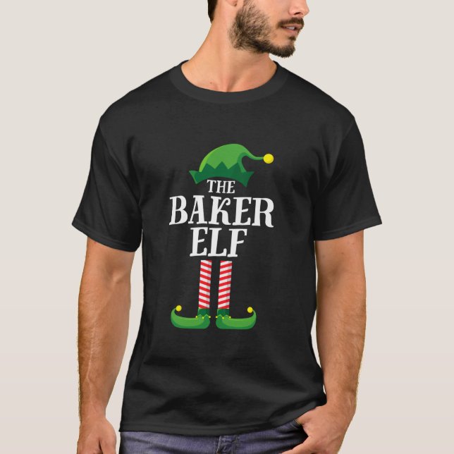 Camiseta Fiesta de Baker Elf Matching Family Group Navidade (Anverso)
