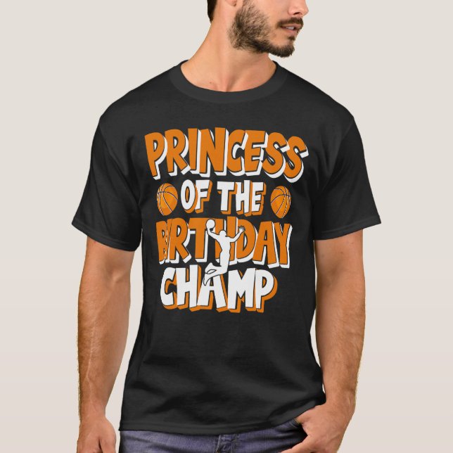 Camiseta Fiesta De Baloncesto De La Campeón De Cumpleaños (Anverso)