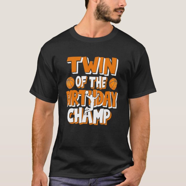 Camiseta Fiesta De Baloncesto De Los Campeones De Cumpleaño (Anverso)