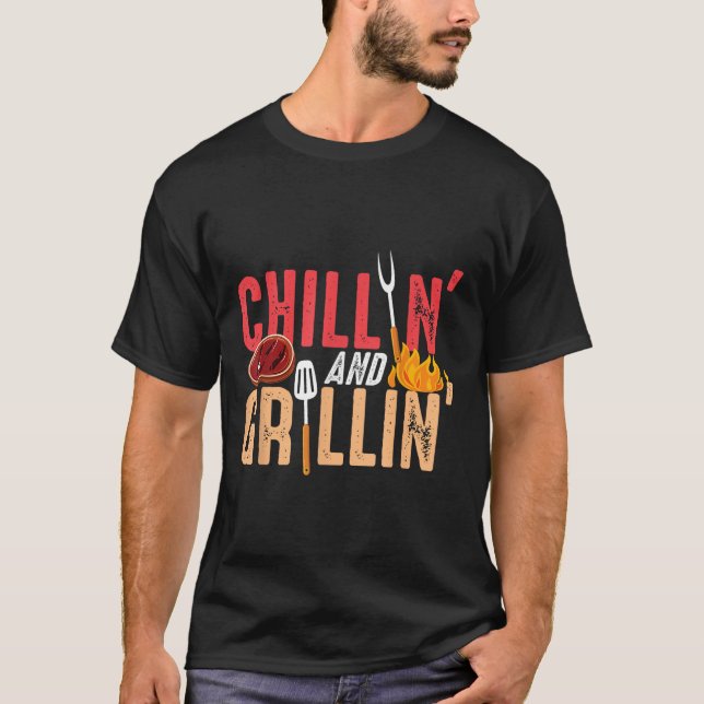 Camiseta Fiesta De Barbacoa Chillin Y Grillin (Anverso)