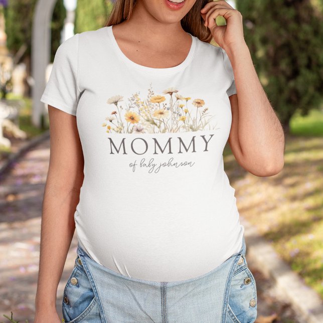 Camiseta Fiesta de Bebé Boho Wildflowers Mamá (Subido por el creador)