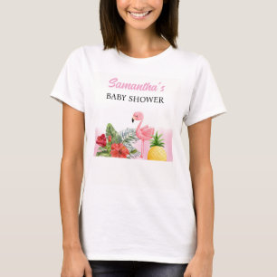 Camiseta Fiesta de Bebé Rosa Flamenco Tropical
