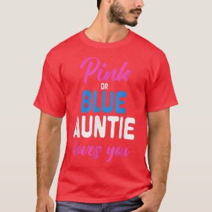 Camiseta Fiesta De Bebé Rosa O Azul Tía Ama A Su Género