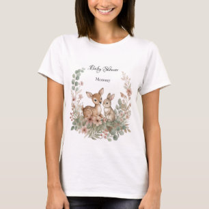 Camiseta Fiesta de Bebé Verde Salvia del Bosque Ciervo Cone
