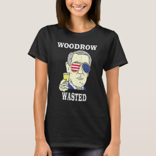Camiseta Fiesta De Beber Desperdiciado De Madera 4 De Julio