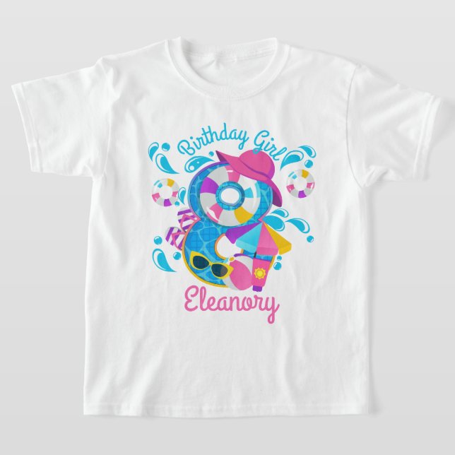 Camiseta Fiesta de billar Cumpleaños Ocho Verano (Distribución)