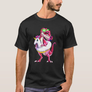 Camiseta Fiesta de billar Dinosaur Unicorn Flota Niños Chic