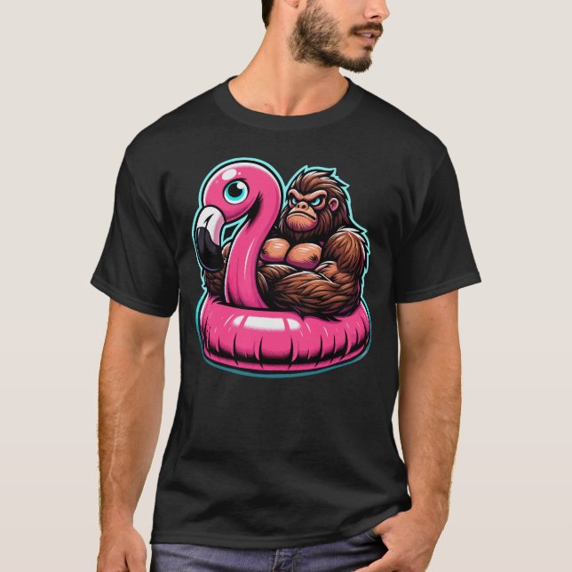 Camiseta Fiesta de billar Flamingo de pie grande (Anverso)
