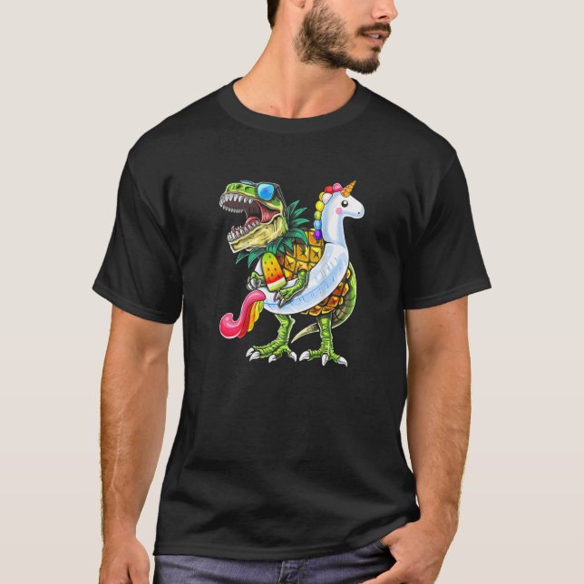Camiseta Fiesta de billar Rex Dinosaur Unicornio vacaciones (Anverso)