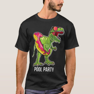 Camiseta Fiesta de billar T Rex Dinosaur Doughnut