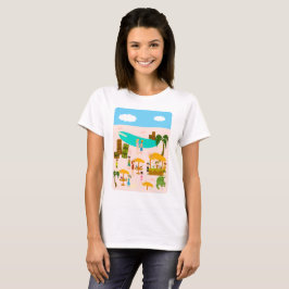 Camiseta Fiesta de billar tiki diseño de arte retro