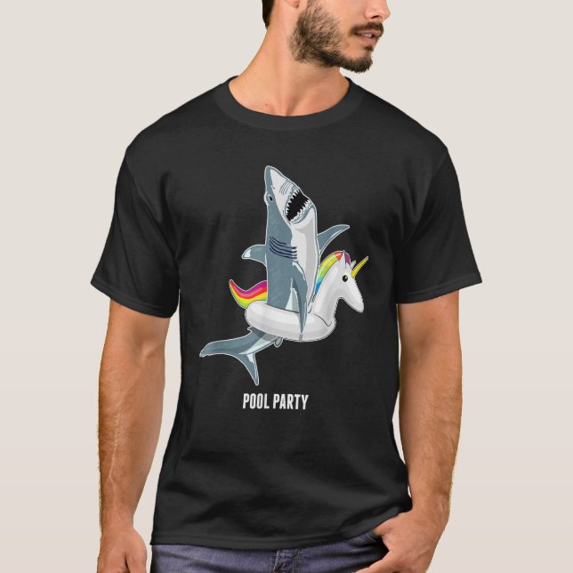 Camiseta Fiesta de billar unicornio flotó gracioso regalo d (Anverso)