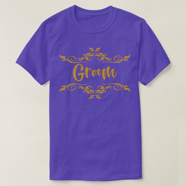 Camiseta fiesta de bodas Novio en oro (Diseño del anverso)