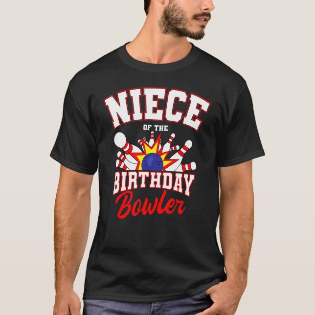 Camiseta Fiesta De Boliche De Cumpleaños De La sobrina Del  (Anverso)