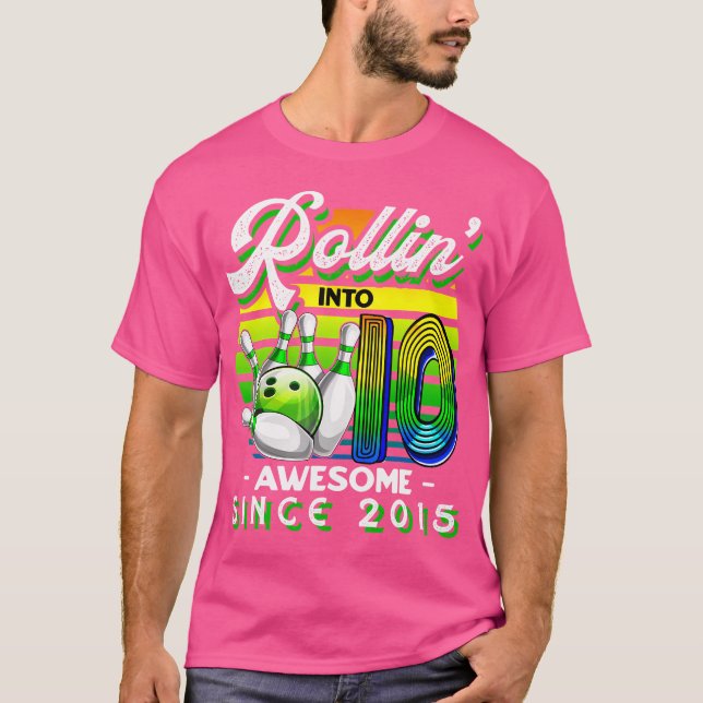 Camiseta Fiesta De Boliche Rollin' 10 Increíble 2015 10º Na (Anverso)