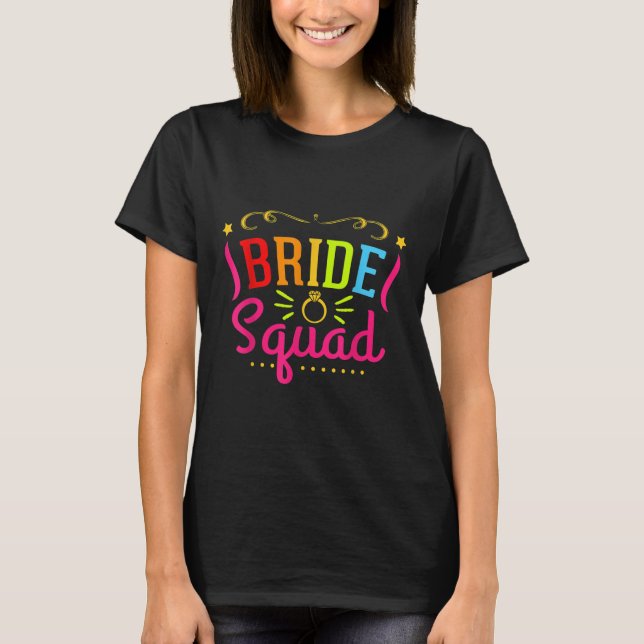 Camiseta Fiesta de Bride Squad Bridesmaid (Anverso)