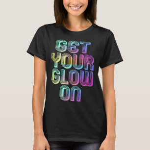 Camiseta Fiesta de Brillo de los 80 y 90 Vintage Colores Br