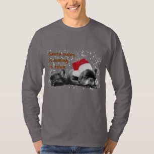 Camiseta Fiesta de bulldog francés de Santa patas