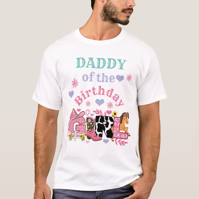 Camiseta Fiesta de caballos papá de la Chica de cumpleaños  (Anverso)
