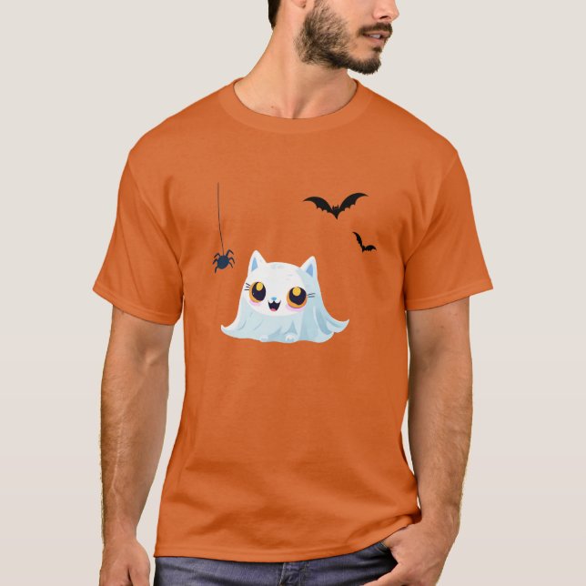 Camiseta Fiesta de calabaza de halloween de chapa fantasma  (Anverso)