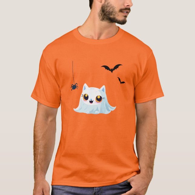 Camiseta Fiesta de calabaza de halloween de chapa fantasma  (Anverso)