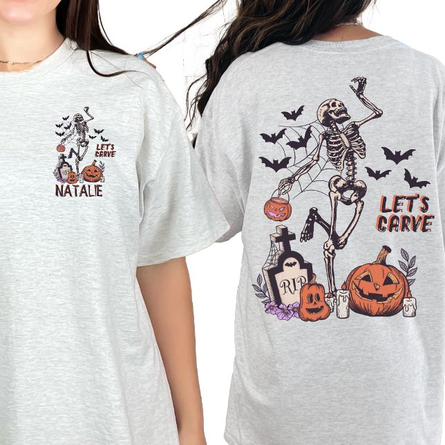 Camiseta Fiesta de calabaza tallador Personalizado Hallowee (Subido por el creador)
