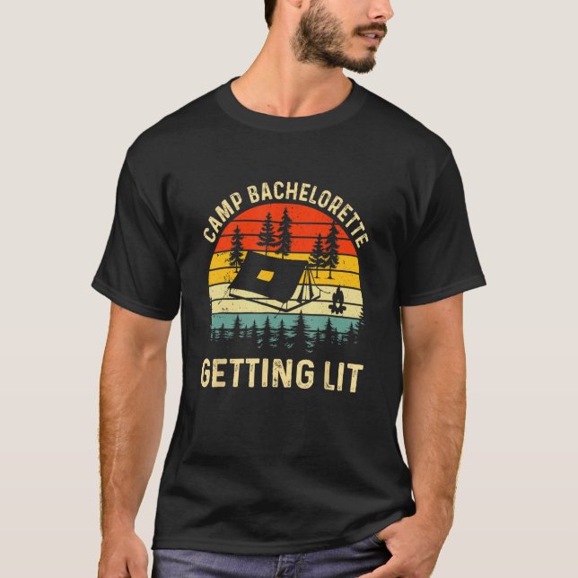 Camiseta Fiesta de campamento despedida de soltera retro di (Anverso)