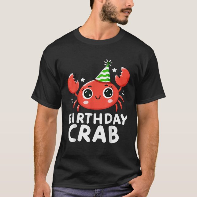 Camiseta Fiesta de Cangrejo de Cumpleaños  (Anverso)