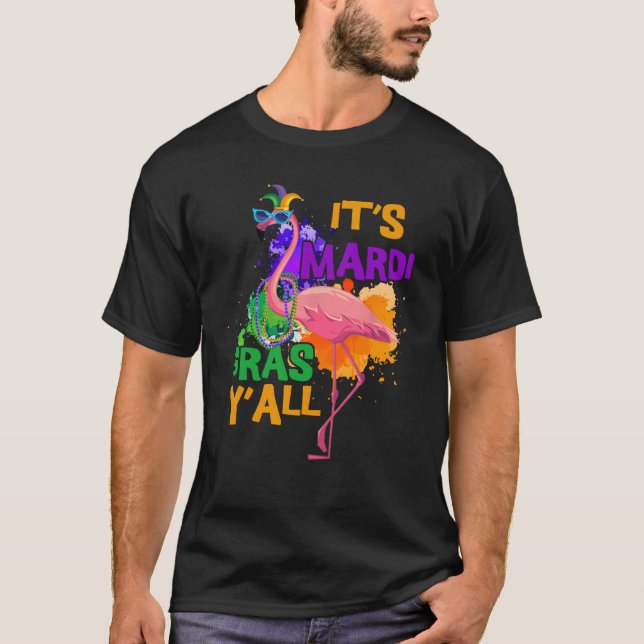Camiseta Fiesta de Carnaval Idea Flamingo Mardi Gras 1 (Anverso)