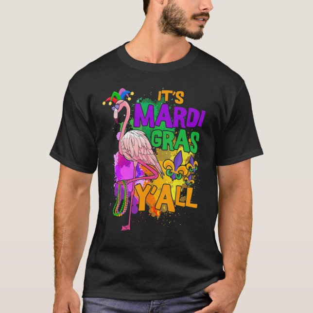 Camiseta Fiesta de Carnaval Idea Flamingo Mardi Gras 11 (Anverso)